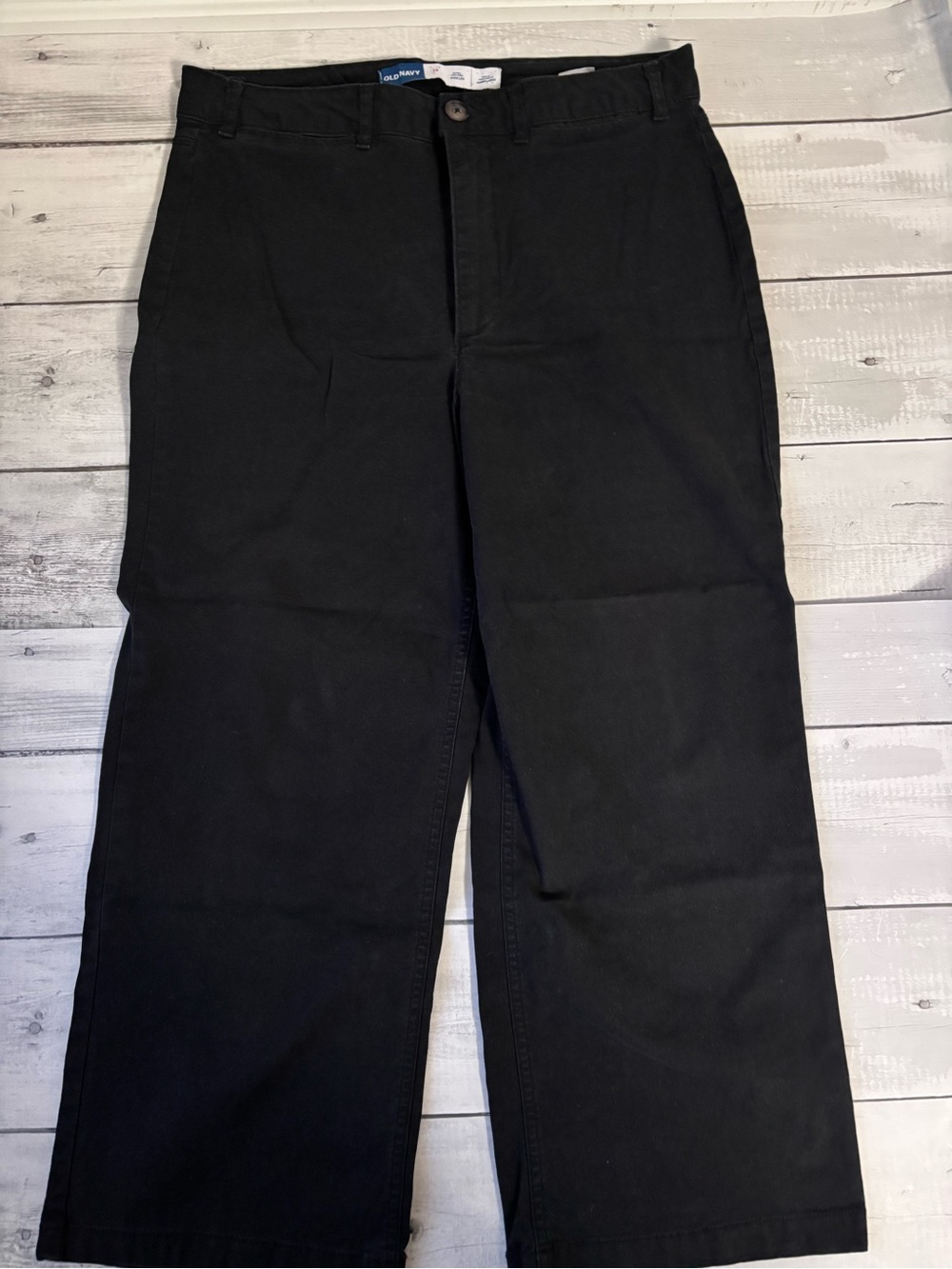Old Navy Black Wide-Leg Chino Pants